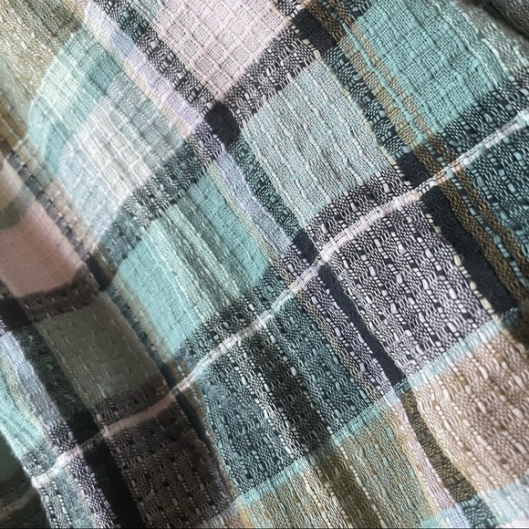 NWT - Free People Women's Teagan Plaid Puff Sleeve - xs - Picture 6 of 11